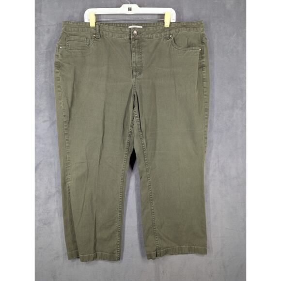Coldwater Creek Natural Fit Capri Denim Jeans Womens 24 Green Straight High Rise - Picture 1 of 13